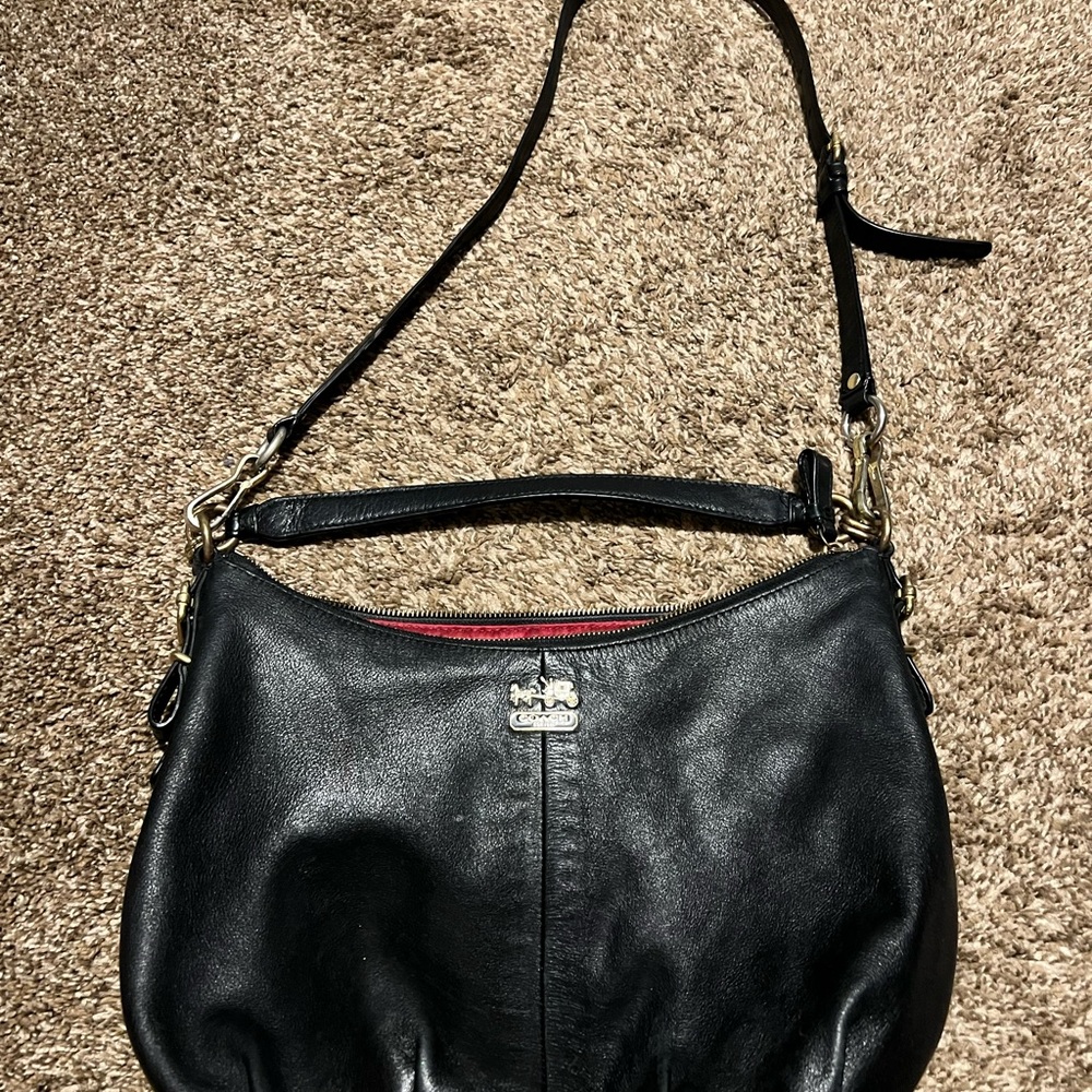 Coach Black Leather Shoulder Bag